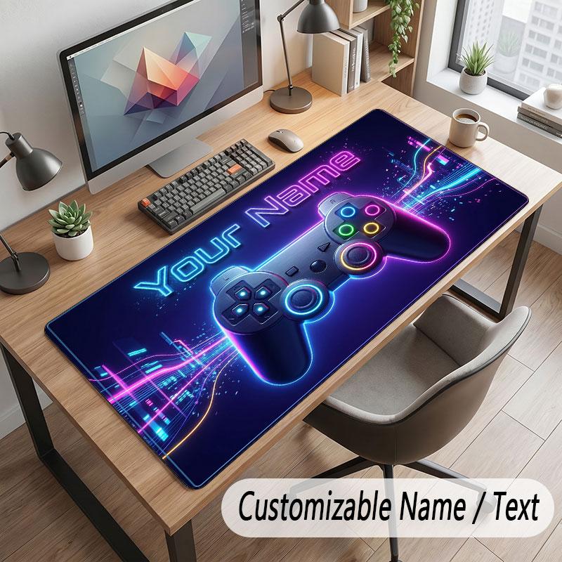 Spielcontroller-Thema Benutzerdefiniertes Mauspads Personalisierter Druck Name Text Schreibtischunterlage Für Home Office Tischdekoration