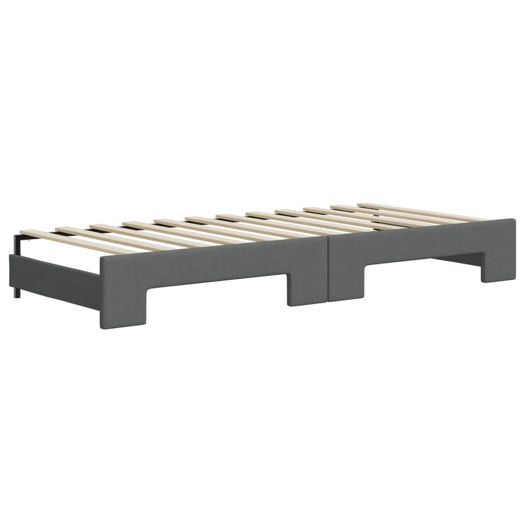 Vidaxl Sofa Rozsuwana Z Materacami, Ciemnoszara, 100X200 Cm, Tkanina