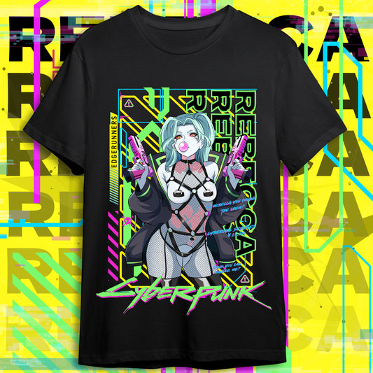 Cyber Rebecca Anime T Shirt Graphics Tee For Anime Lover All Size Cotton