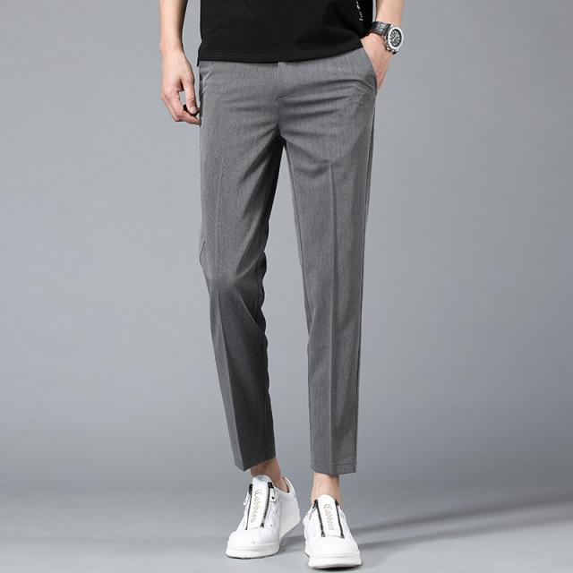Men's Casual Thin Ankle Length Straight Pants