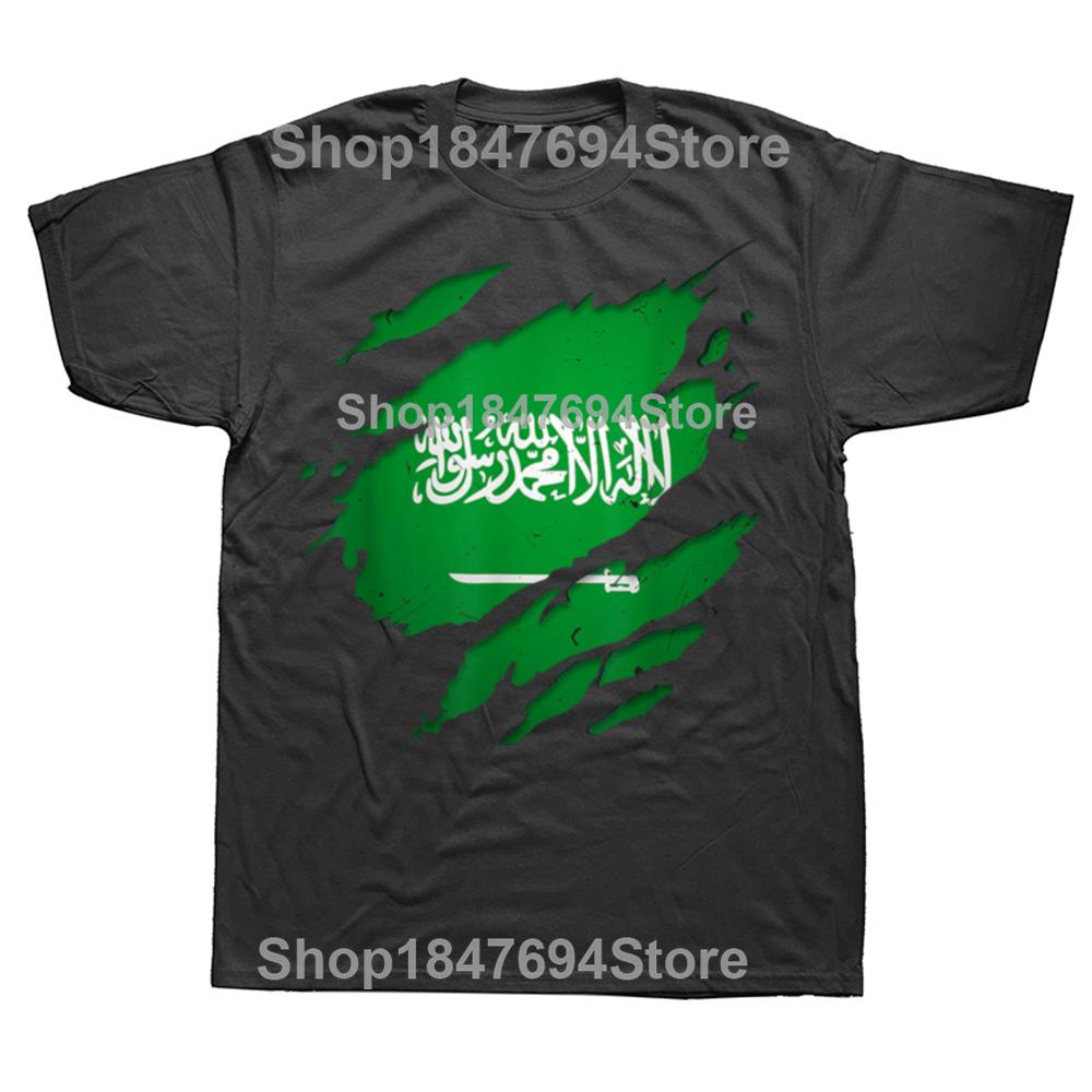 Funny Proud Saudi Arabian T Shirt Saudi Arabia Flag Tee Tops Round Neck Short-Sleeve Fashion Tshirt Clothing Casual T-shirts