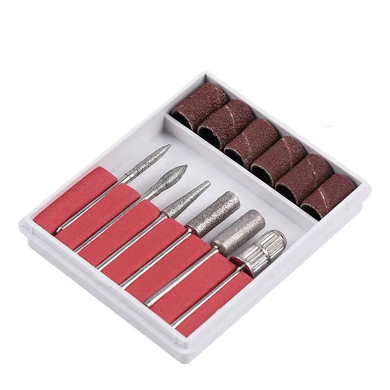 6-Piece Diamond Nail Grinding & Polishing Set, 2.35mm Manicure Heads