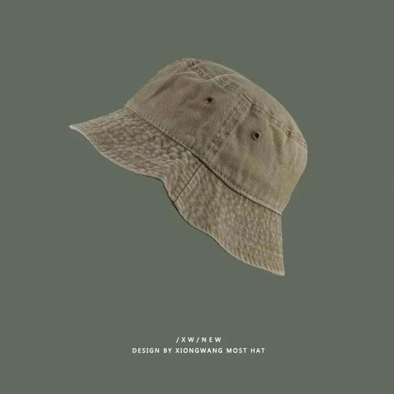 Fashion Washed Denim Hats Unisex Solid Vintag Summer Y2k Fisherman Cap Hat for Women Men Bucket Panama Hat Sun Protection