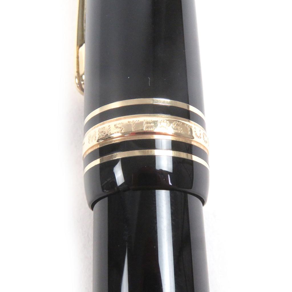 Excellent MONTBLANC Fountain Pen Meisterstück 146 Cap Type Black Gold 14K Mens Used
