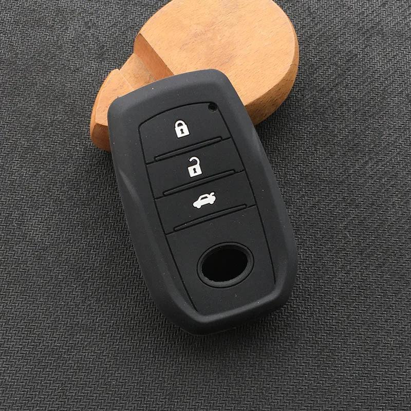 silicone rubber key cover case shell protector for Toyota Chr Rav4 Auris Avensis Prius Aygo Camry Land Cruiser 200 Prado Crown