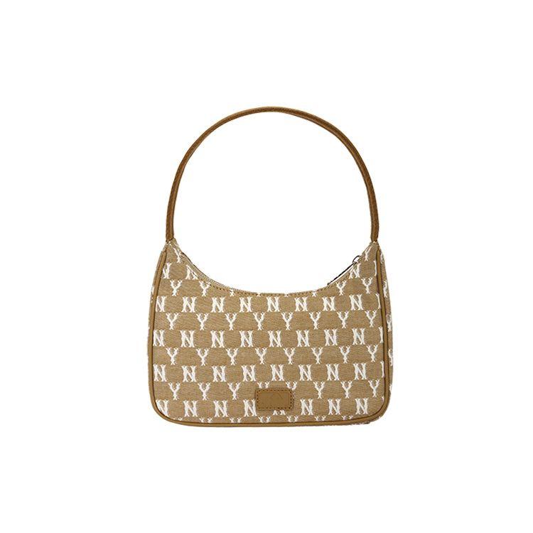 MLB Monogram Series New York Yankees Vintage All Over Print NY Polyester Underarm Bag Mahjong Bag Tote Bag Regular Women bags 32BG33111-50B