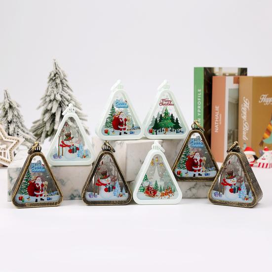 Christmas Retro Night Light Vintage Ambient Wind Lights Luminous Window Tabletop Ornaments for Bedroom Desktop Decor