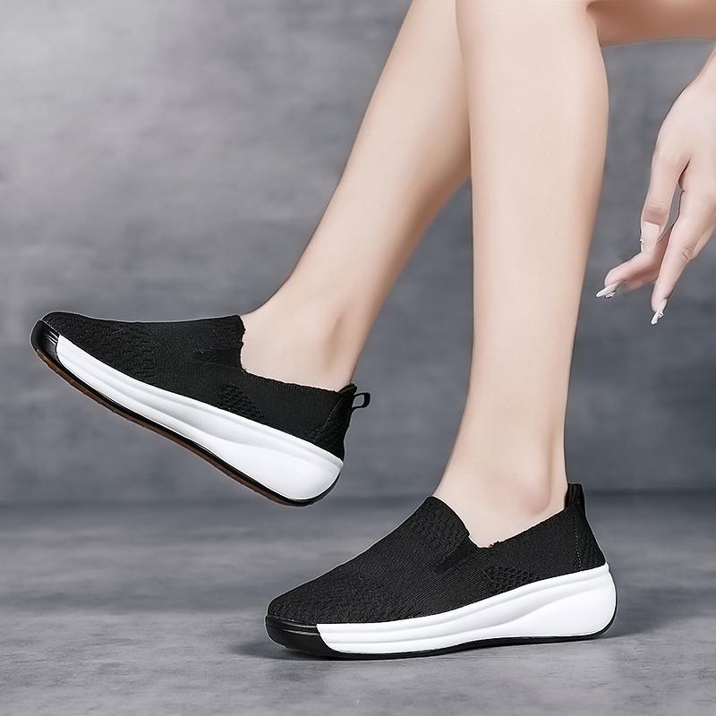 Pantofi de damă cu toc pană, pantofi ocazional de mers, respirabil, vară, fete, studenți, încălțăminte pentru timp liber