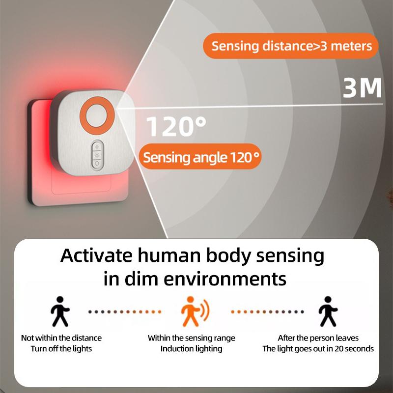 Kabellose Bewegungserkennung Nachtlampe Intelligenter Bewegungssensor Nachtlicht LED Dimmbar Ultra-Leise für Schlafzimmer Flur Badezimmer