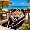 Asciugamano da Spiaggia con Design dello Stemma dello Shakhtar Donetsk, Asciugatura Rapida, Facile da Curare, Adatto Sia per il Fitness che per le Vacanze al Mare, Essenziale per lo Sport