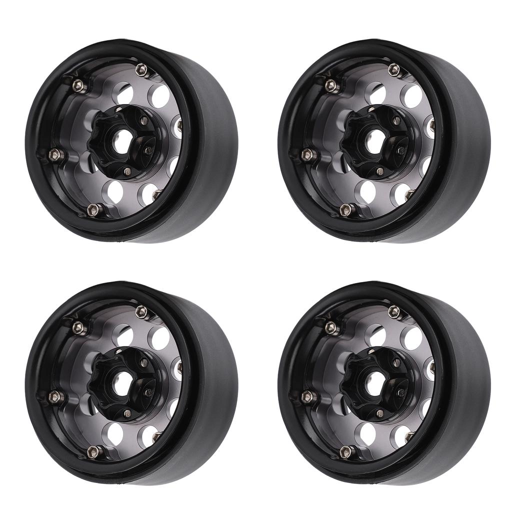 4pcs 1.9 Inch RC Metal Beadlock 8 Round Hole Wheel   Hubs for   SCX10 90046 RC 1Celsius10 Car