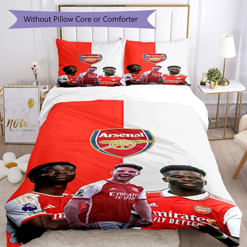 Arsenal Bedding Set Breathable Duvet Cover with Pillowcases Decorative Bed Linen for Bedroom Home Decoration Birthday Gift
