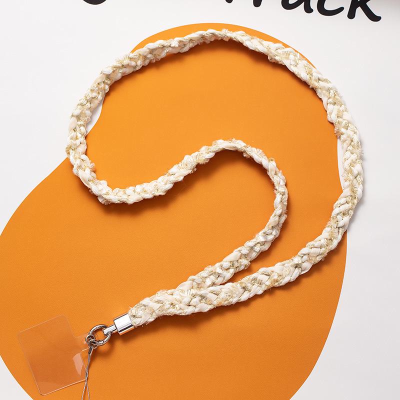 Douyin-Inspired Black Woven Mobile Phone Lanyard – Wearable Crossbody or Neck Anti-Lost Chain with Fragrance Style.