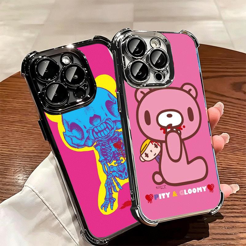 G-Gloomy Bear Soft Phone Case For iPhone 15 16 17 Air 14 Pro Max 16E Plus 13 12 Mini Plating Anti-Fall Fundas