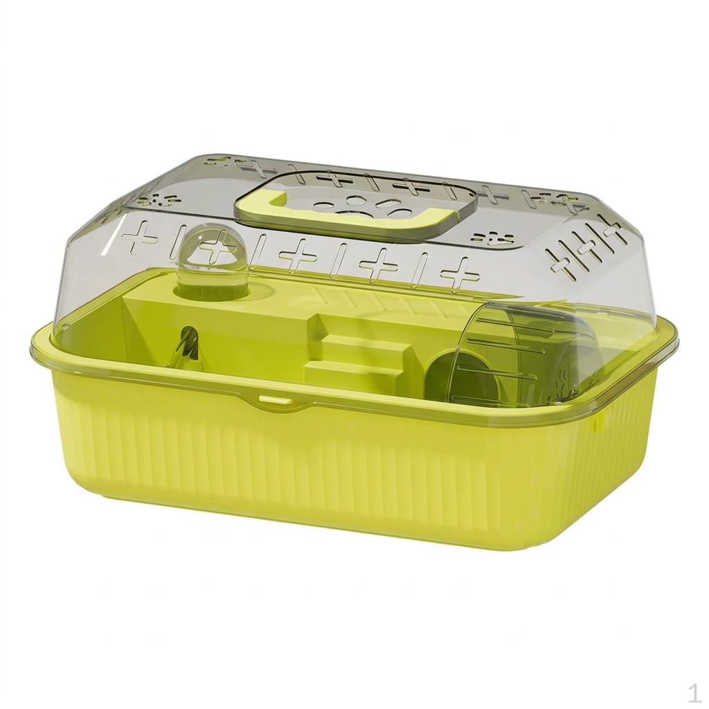 Hamster Cage with Wheel, Syrian Cage, Double Layer Spacious Tray, Portable Travel Case, Easy фото