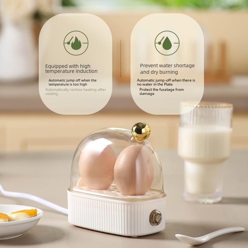 Compact Multi-Function Egg Cooker for Dormitory and Home - Perfect for Hot Spring and Boiled Eggs, Single-Serve Breakfast Essential.