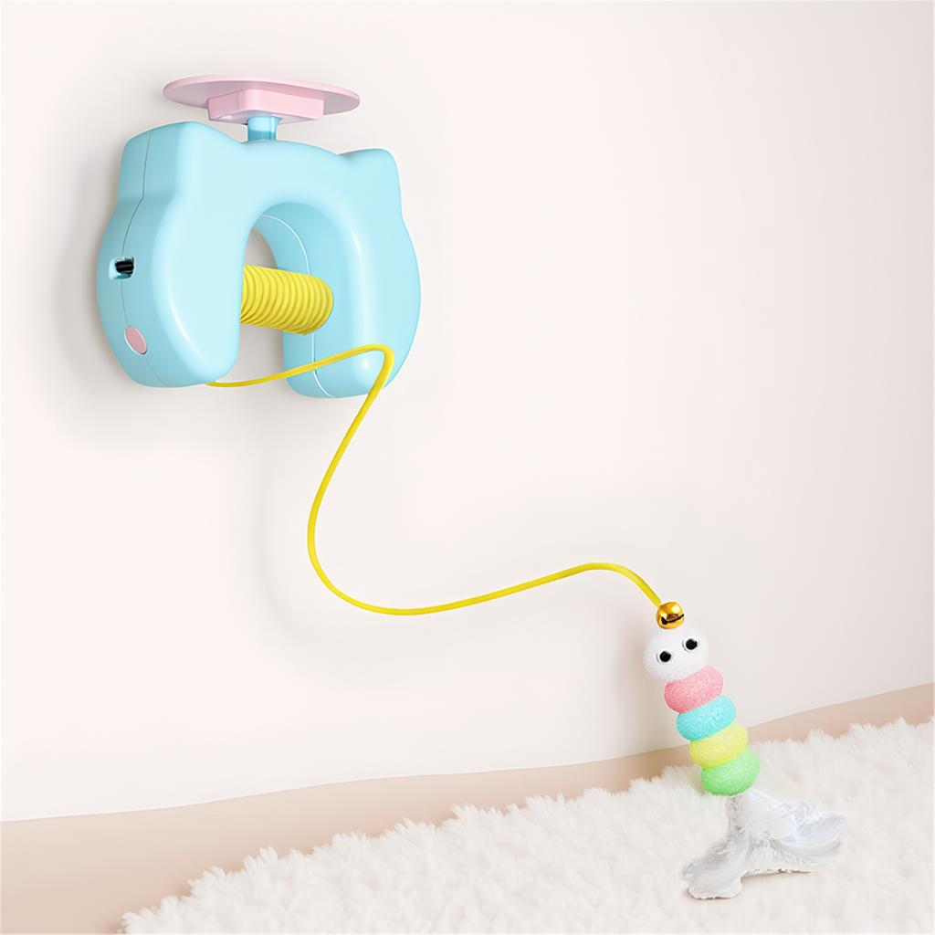 Neuartiges Elektrisches Katzenspielzeug USB Wiederaufladbar Interaktiv Hängend an der Tür Automatisches Schwingen Feder-Spielzeug Selbstunterhaltung Katzen-Necken-Spielzeug