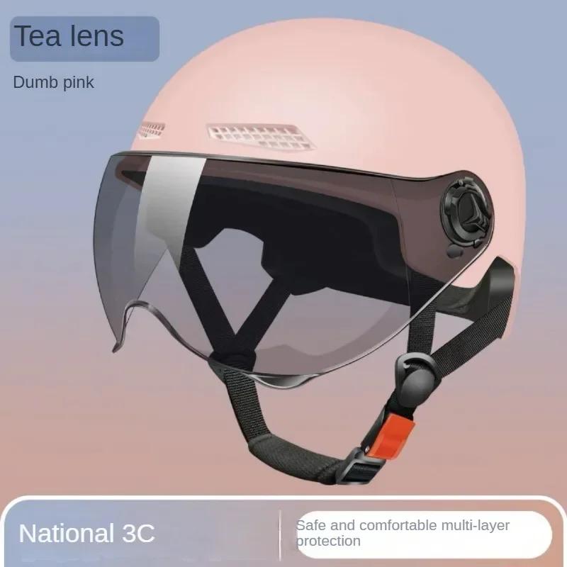 Casco di sicurezza per bicicletta da uomo e da donna per adulti e bambini, casco integrale da cartone animato per bicicletta elettrica e moto con occhiali