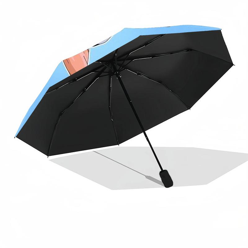 Soccer Player Action Portable Automatic Umbrella Folding Umbrella with 8 Ribs Sturdy Construction Travel Essential Fashionable Accessory