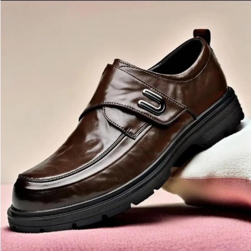 

Мужские туфли из черной бархатной кожи - Модные, Мягкая подошва, Толстая подошва, Дышащие, Повседневный британский стиль Size 43