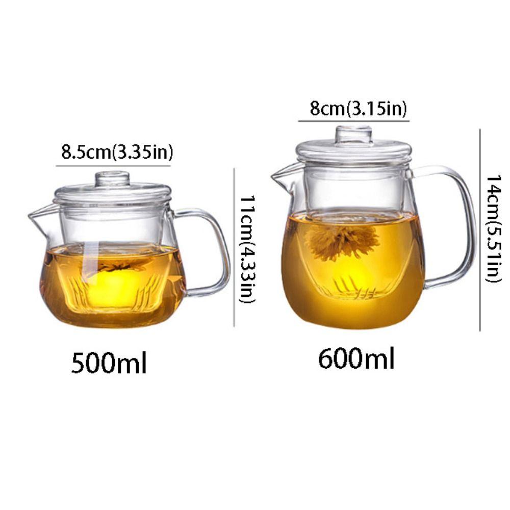 Transparent Tea Cup Set Heat Resistant Flower Teapot Chinese Glass Tea Pot  Puer Tea
