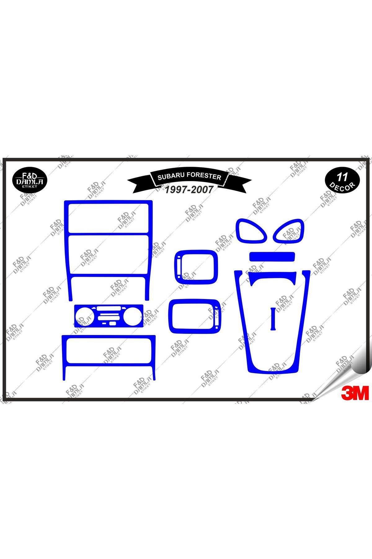 

Subaru Forester 1997-2007 Torpido Konsol Trim Göğüs Maun Kaplama Set 11 Parça Mavi