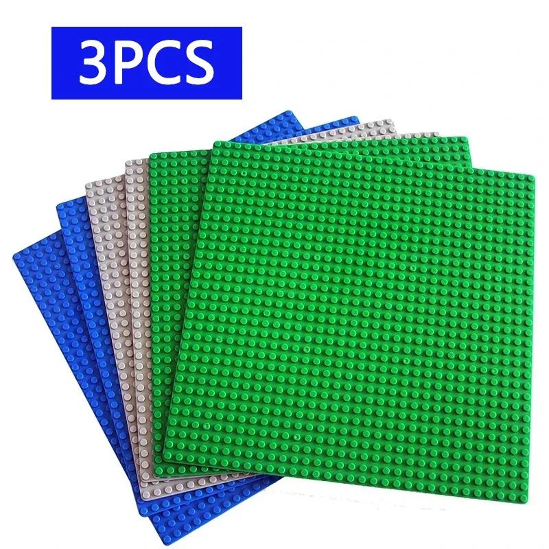 3PCS Blocks Base Plate 32x32 32x16 Dots Baseplate Classic Building Bricks MOC Parts for City Figures Children Toy