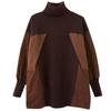 Women's European Style High Neck Faux Two-Piece Sweater, Winter 2022 Fashion, Thick & Loose, Age-Reducing Design.