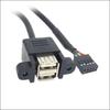 9Pin USB2.0 Internal Cord,Dual USB-A Panel Mount Female,2.54mm MB Front Header,30cm/50cm Option PC Chassis Front Panel DIY