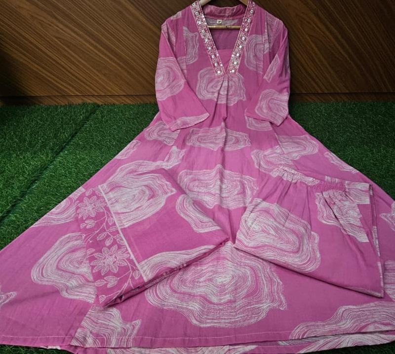 Women Designer Cotton Kurta Pant Dupatta Set Indian Bollywood Top Tunic Kurti Salwar Kameez