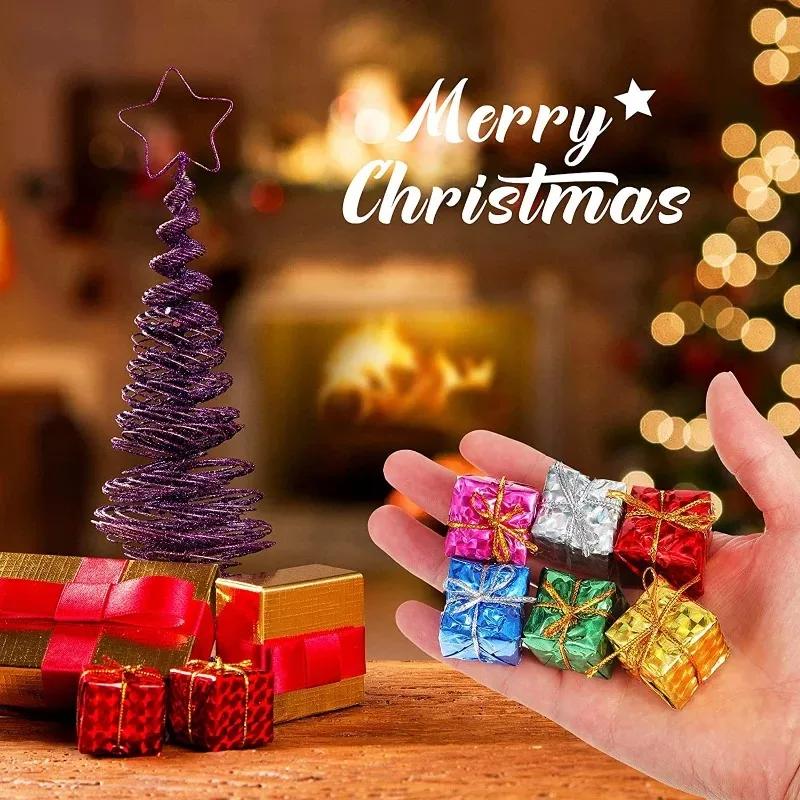 

12/120Pcs Mini Xmas Foam Gifts Boxes Christmas Ornaments Gifts Xmas Tree Hanging Pendants For Navidad Party Decorations Supplies 12PCS