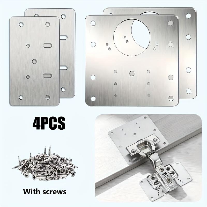 

4/10/12 Pcs Hinge Repair Plate Kit with Screws, Heavy Duty Fixing Bracket for Cabinet, Wardrobe & Furniture Door Reinforcement