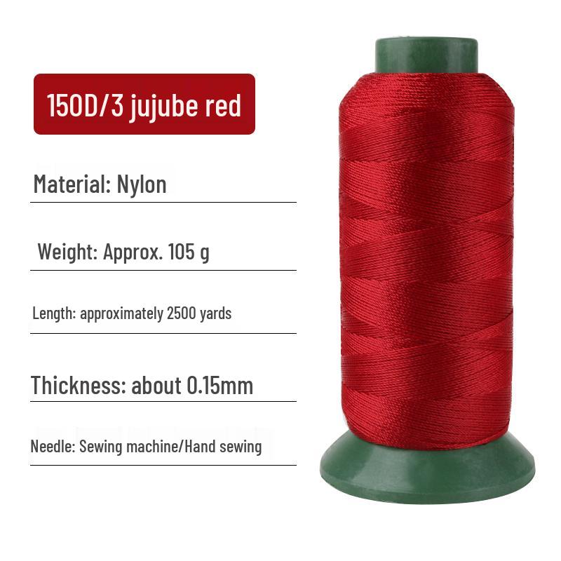 150D/3-Ply High-Strength Mercerized Nylon Thread for Sewing and Leatherwork