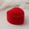 Ring Storage Box Exquisite Flocking Heart Shape Gift Jewelry Organizer for Engagement