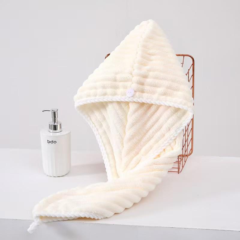 Coral Fleece Quick-Dry Hair Cap: Women's Water-Absorbent, Thickened, and Fast-Drying Towel Head Wrap