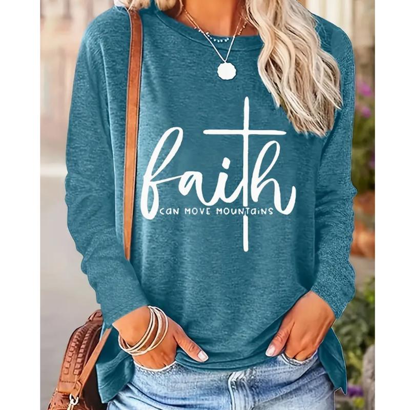 2025 Autumn & Winter Women's New Casual Crew Neck Long Sleeve Top 3D Letter Pattern