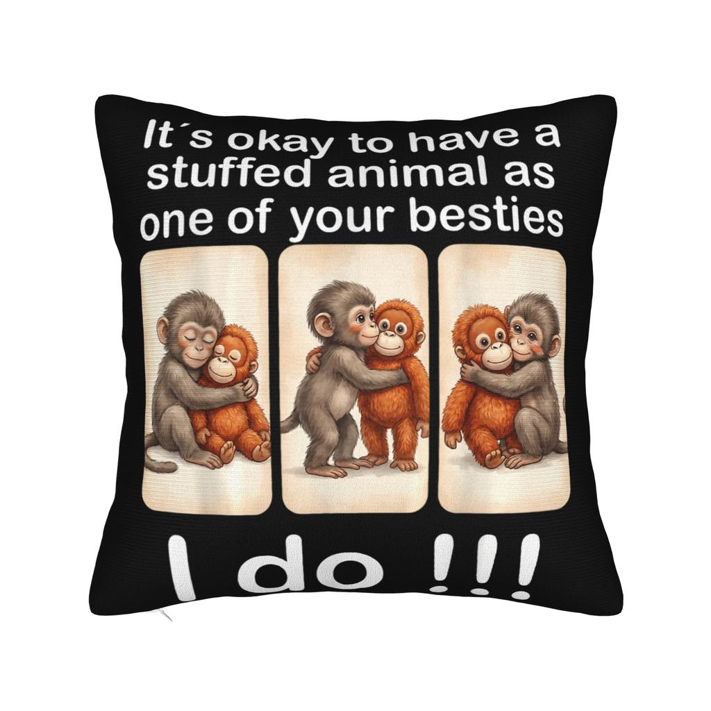 Adorable Cute Baby Monkey Punch Pillow Cover Vintage Pillow Case For Sofa Car Home Decor Graphic Pillowcases Gift Idea