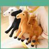 Cartoon Simulation Plush Horse Toy Soft Stuffed Animal Gift For Boys Brown And White 26*32cm