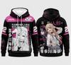Uniwersalna Bluza z Kapturem 3D dla Mężczyzn i Kobiet, Pulower Jesienny i Zimowy, Koszulka Bez Rękawów, Nadruk Anime Komiks Cosplay Harajuku