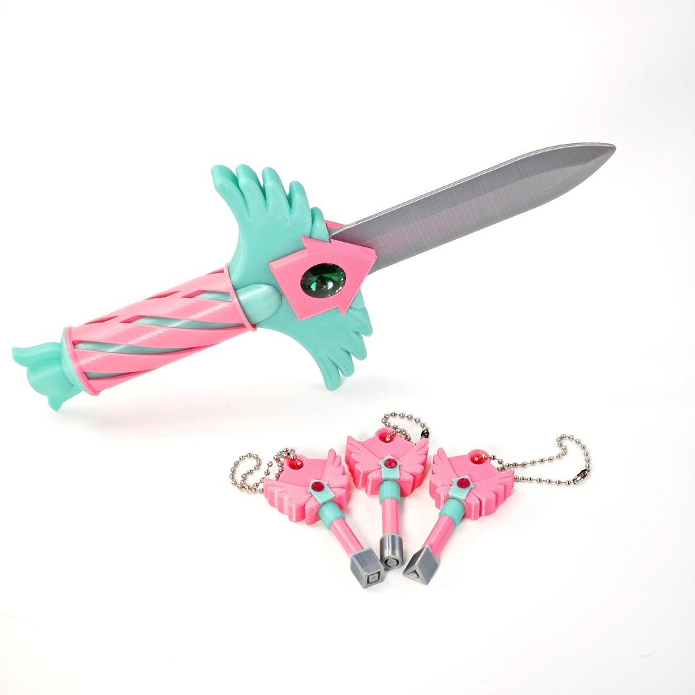 Korean Traditional Game Season 3 Props Keychain Necklace Pendant & Knife Game Props for Family Squids Parties Gifts