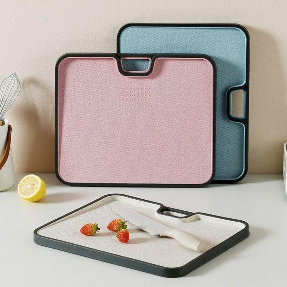 Double Sided Wheat Straw Cutting Board Anti-overflow Border Chopping Block  Vegetables