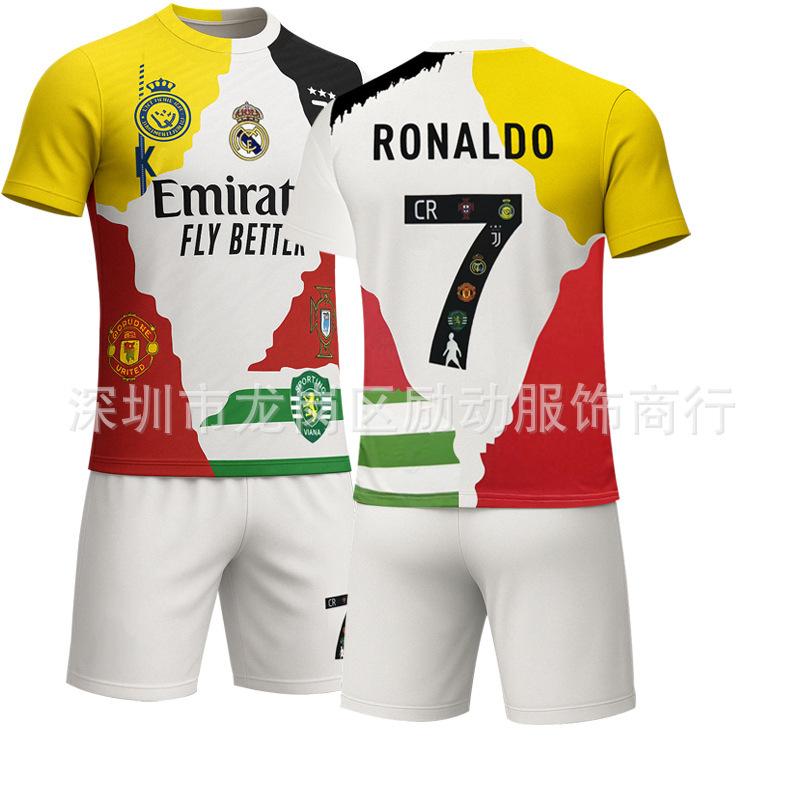 Football training jersey club retro commemorative jersey sports jersey children s special edition C Ronaldo football career #16