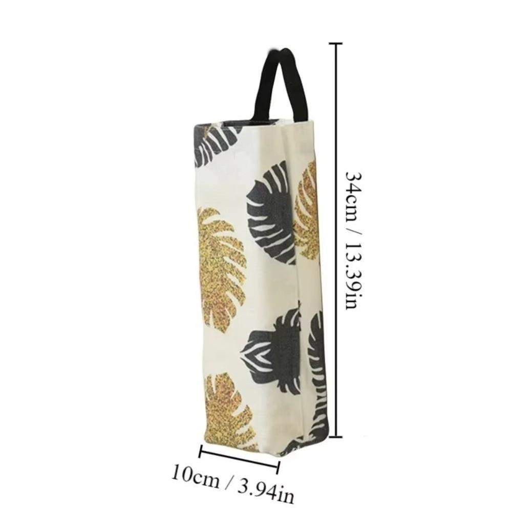 Printed Pattern Plastic Bag Holder Pull-out Storage Dispensers Garbage Bag Storage Breathable Cloth Wall-mounted