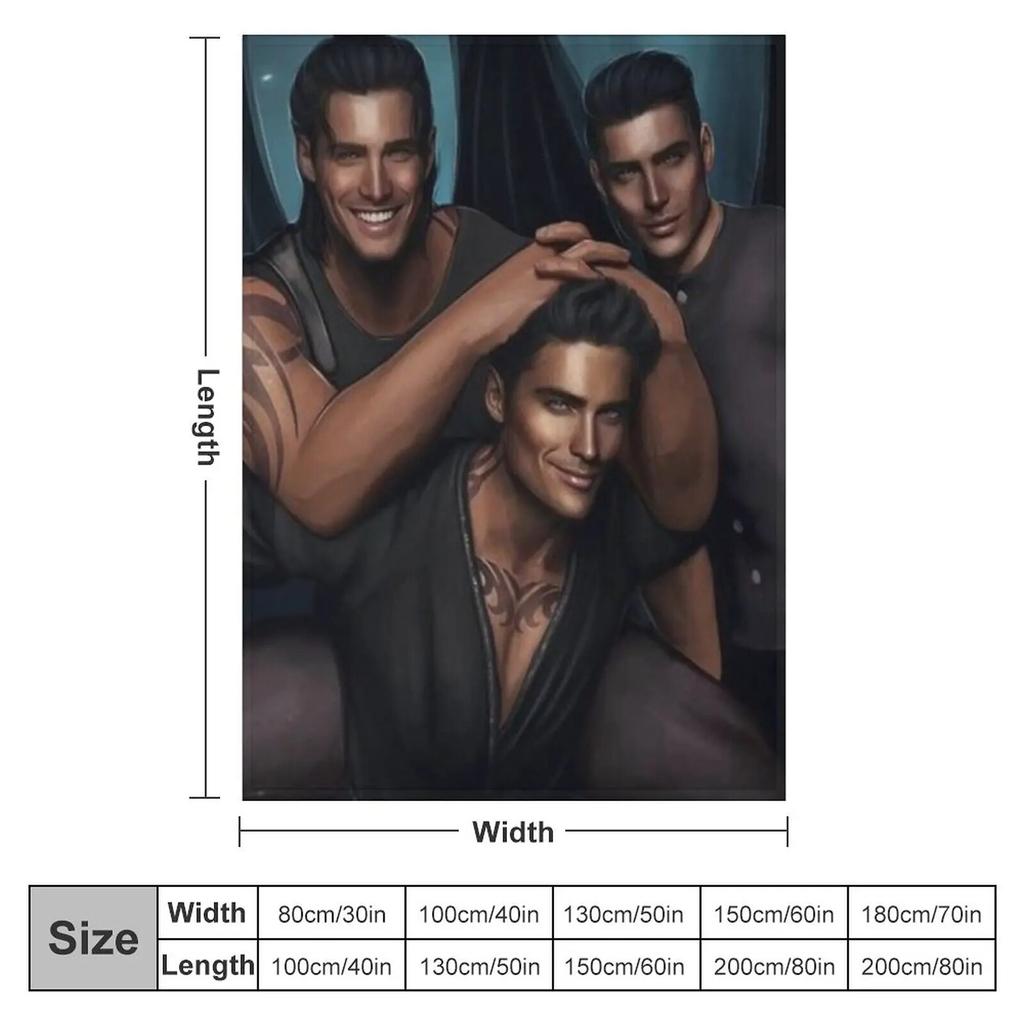 Rhysand, Cassian, Azriel - Batboys Throw Blanket Shaggy Blanket Sofa Bed Blanket For Decorative Sofa Fluffy Blanket