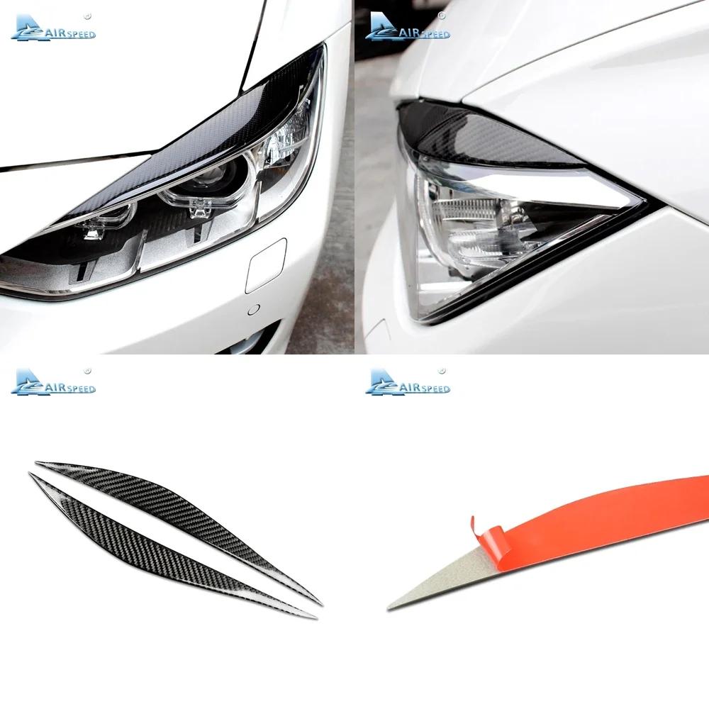 Soft Carbon Fiber Car Sticker Headlight Eyebrows Trim for BMW 3 Series F30 320i 316i 2013 2014 2015 Auto Interior Exterior