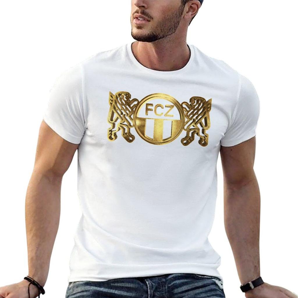 Guld Zurich Fotboll Casuals Ultras Schweiz T-shirt Street Mode Casual T-shirt