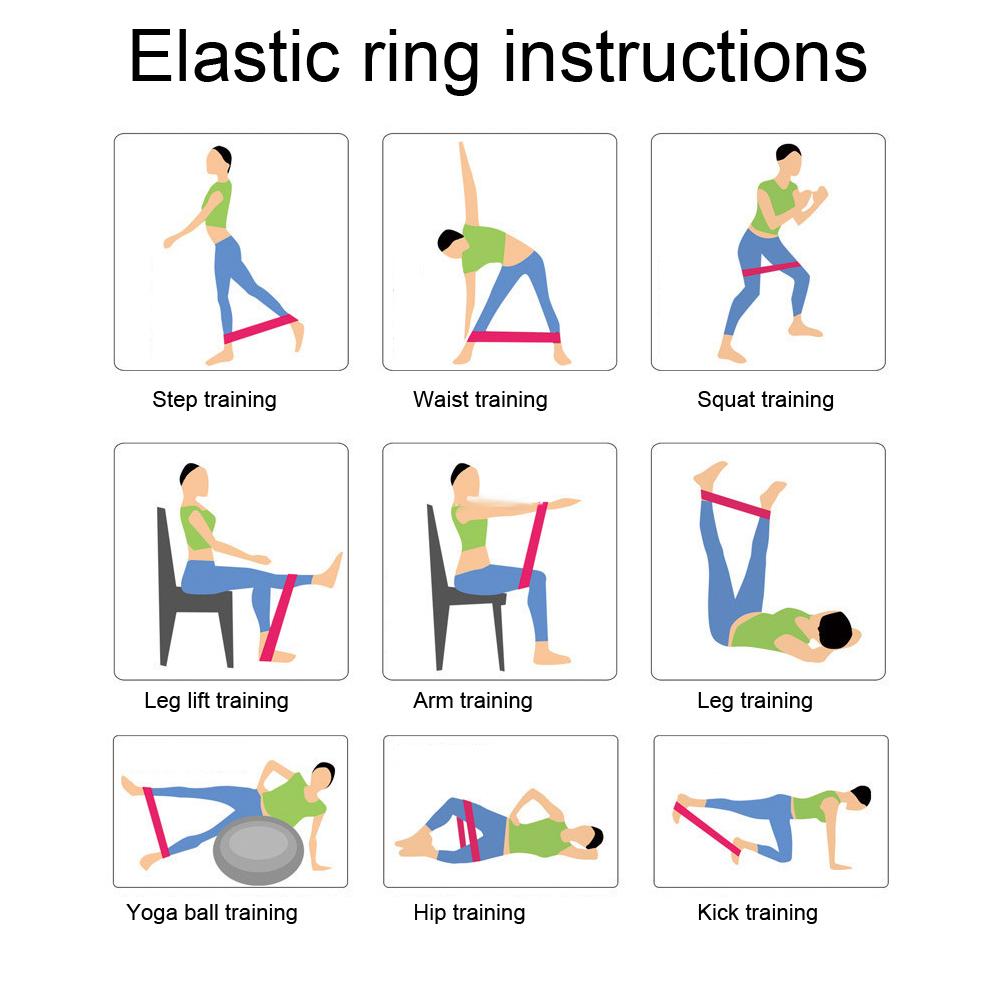 6pcs Yoga Exercise Pull Strap Stretch Belt Resistance Bands Fitness Equipment Set