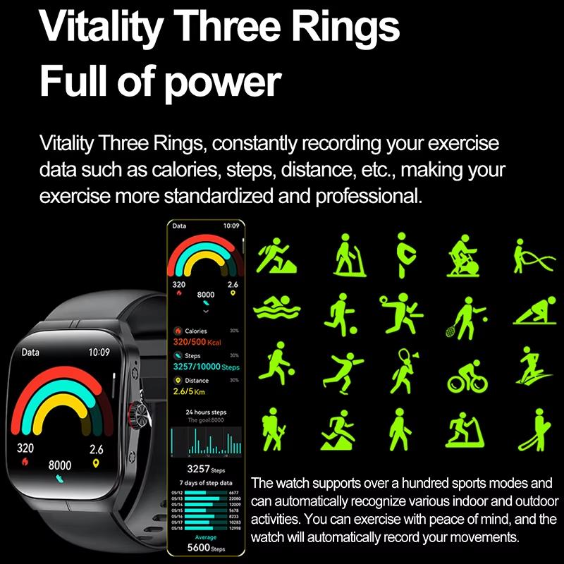 2025 Neue 1,95 Zoll Ultra HD Smartwatch Herren GPS-Tracking Bluetooth-Anruf NFC Herzfrequenz Sport Fitness Damen Smartwatch für OPPO