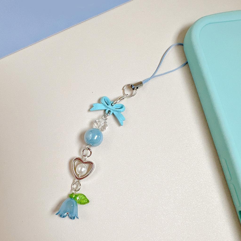 Heart Charm Phone Lanyard Keychain Decoration Bag Pendant Woman Phone Accessory Suitable for Keychains and Purses