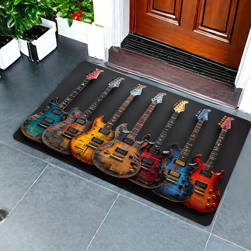 Cool Electric Guitar Carpet Soft Floor Mat Doormat Winter Soft Living Room Sofa Carpet Warm Rug For Bedroom Home Decorati